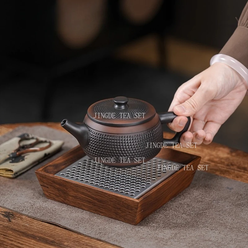 280ml Purple Pottery Jumping Knife Hanwa Pot Large Capacity Kung Fu Tea Set Household Chinese Purple Clay Teapot Single Tea Pot