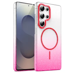 Luxury Bling Glitter Wireless Charging Case - Galaxy S24 UItra (Red)