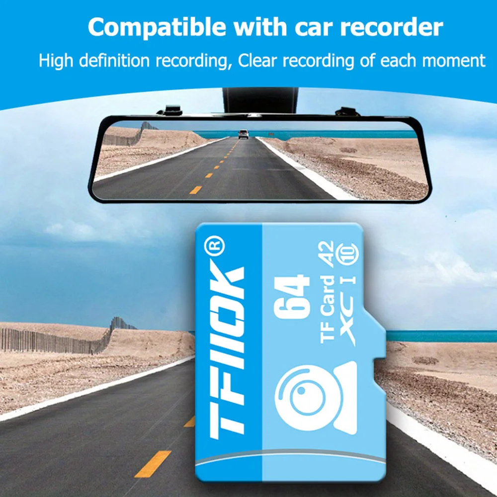 TFIIOK SD Card 64GB Class 10 Micro Flash Memory Card 128GB 256GB Cartao De Memoria For Monitoring Game Console Camera Drone