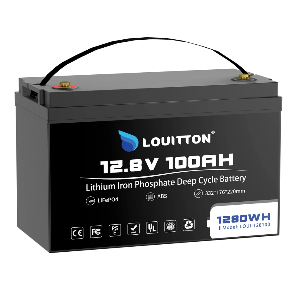 Spedizione Veloce 12V 100Ah Lifepo4 Batteria 1280Wh Camper Golf Cart Batteria Off-Road Off-Grid Solar Energy Power Bank