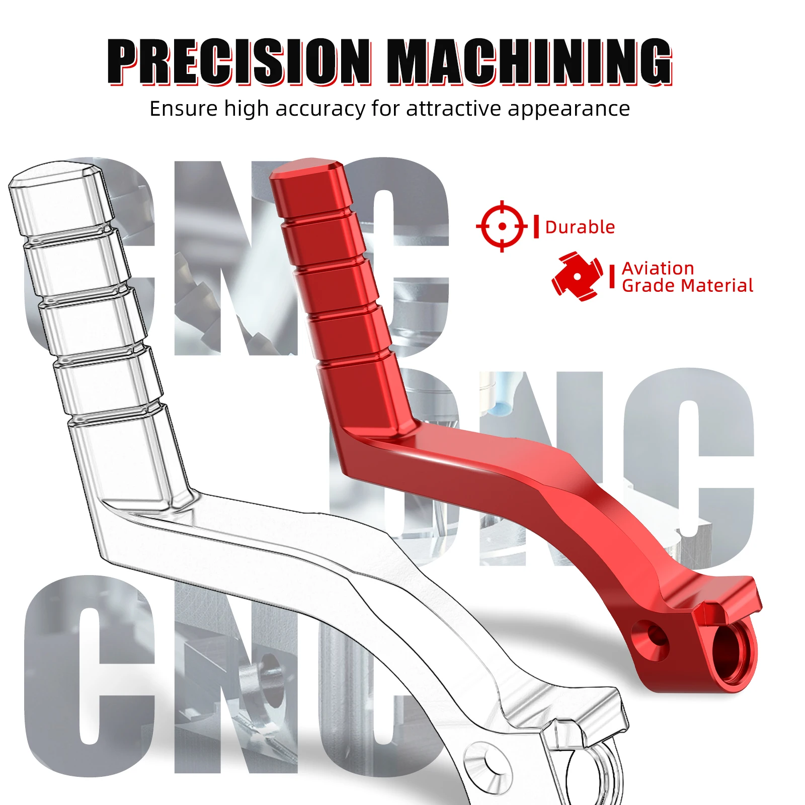NICECNC 200 Blaster Kickstarthebel ATV Kickstarter Anti-Rutsch-Aluminium für Yamaha Blaster 200 YS200 SE 1988–2006 1989 2001 2002 – Detail 4