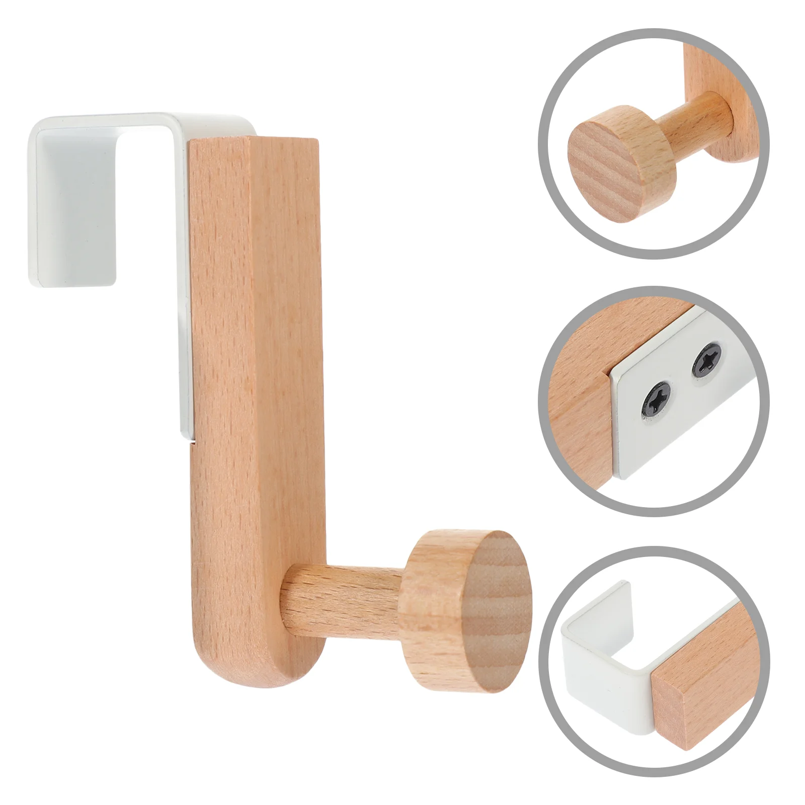 

2 Pcs Door Hook Coat Hangers Overcoat Racks The Hooks Japanese-style Wooden Hanging Punch-free Bathroom No-trace