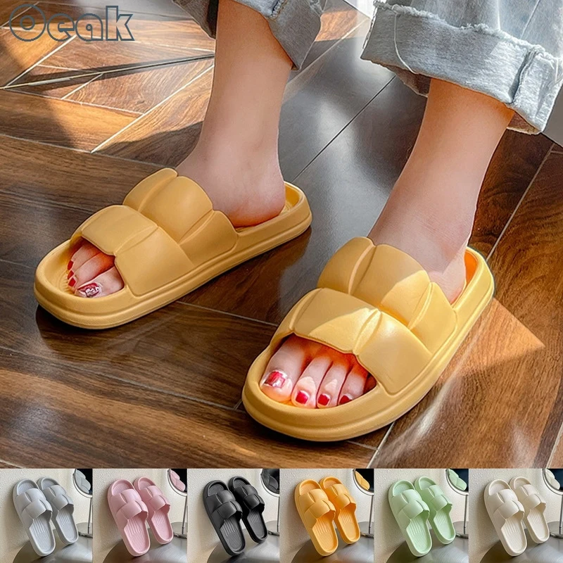 2022 Candy Color Cloud Slippers Women Summer Eva Soft Sole Beach Flip