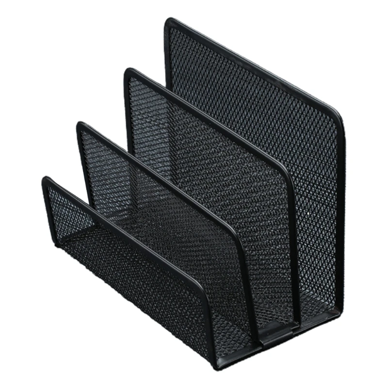 

Small Desk Mail Black Mesh File Letter Holder with 3 Compartments Drawer Metal Mesh Desktop Storage for Home o