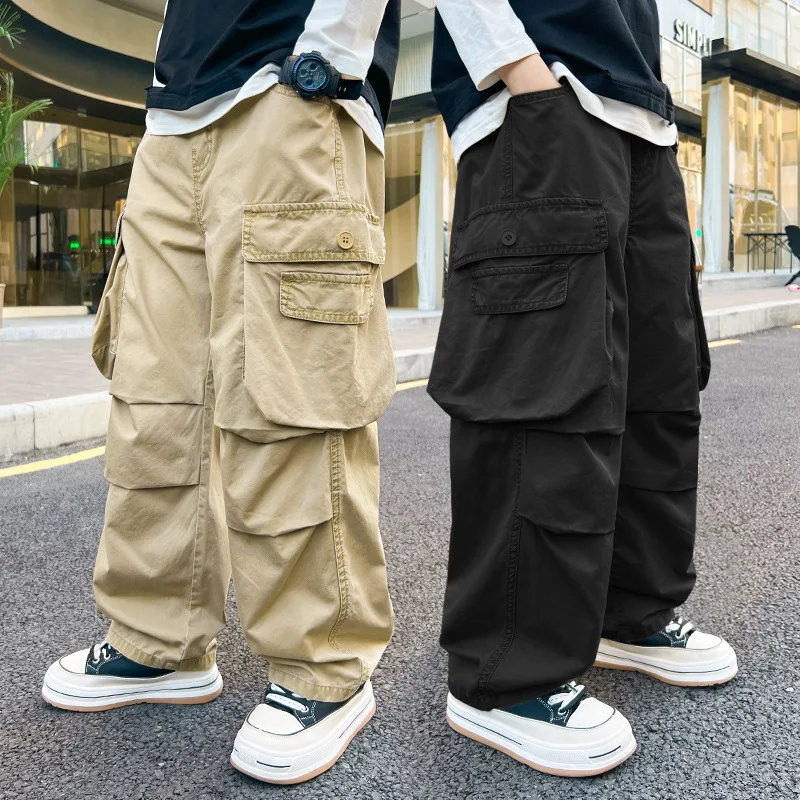 Boys' Wide-Leg Cargo Pants 1