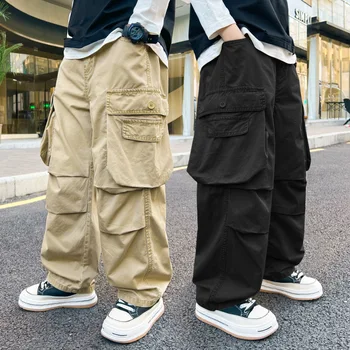 Boys' Wide-Leg Cargo Pants 1