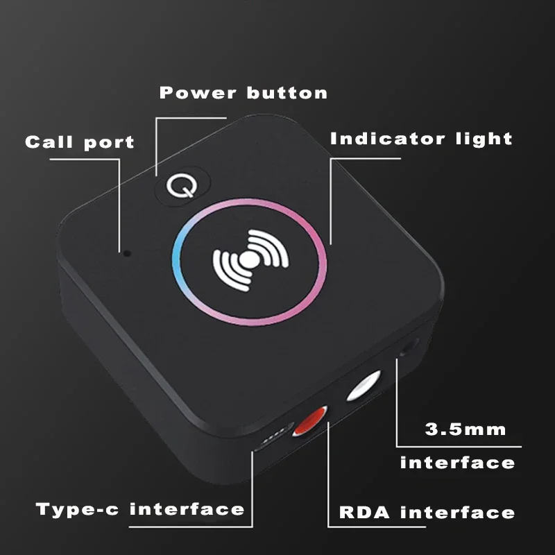 H16 NFC 3.5mm RCA AUX Jack Bluetooth-compatible Audio Transmitter Receiver Wireless Adapter for PC Computer Car TV