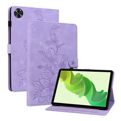 Luxurious Leather Tablet Cover with Stylish Print Design for Oppo Pad Mnini 8.8 (Purple)