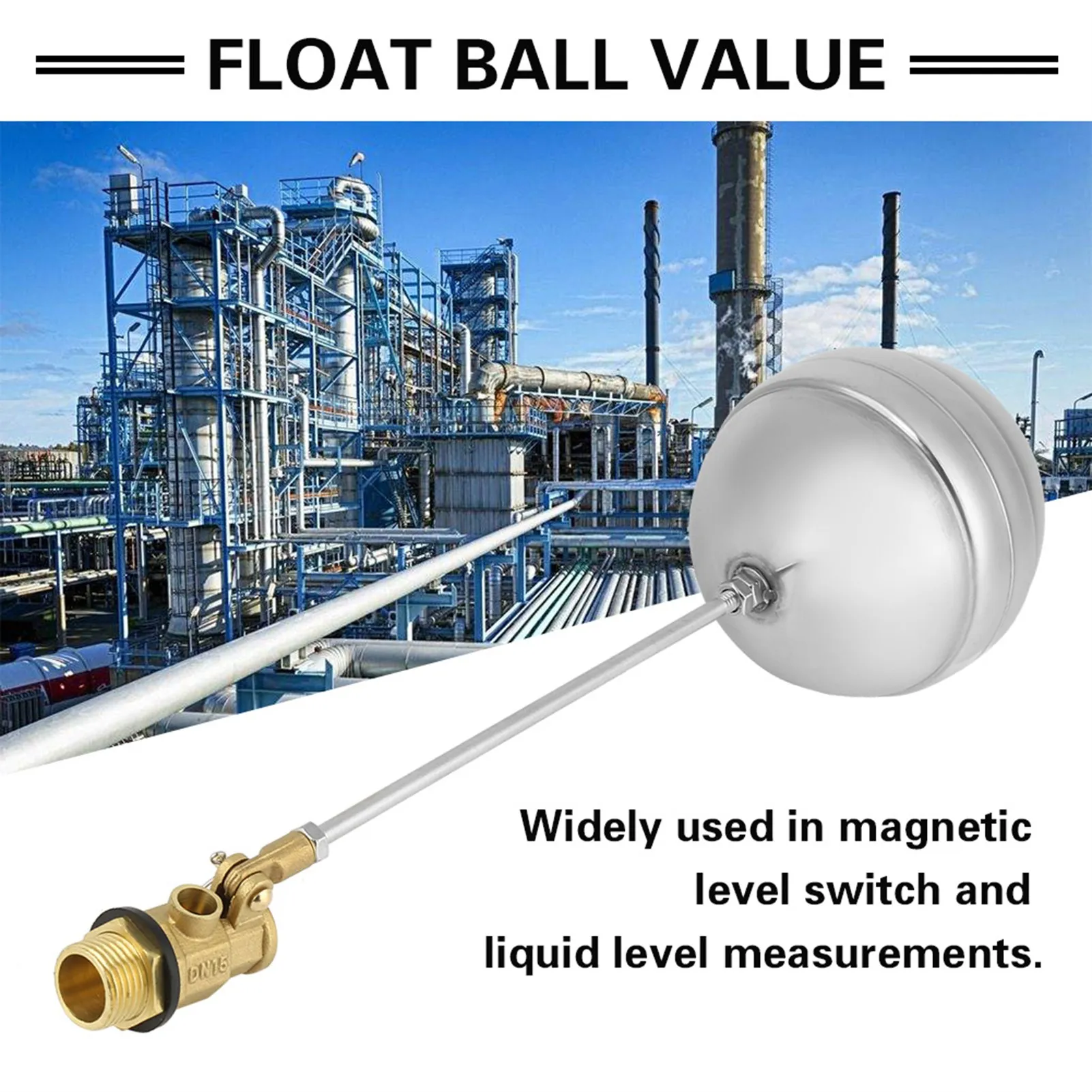 DN15 G1/2 Brass Male Thread Water Sensor Stainless Steel Float Ball Value