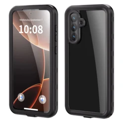 Universal Waterproof Phone Case, Transparent Anti - Drop, Submersible Up to 2 Meters for Galaxy A37 (Black)
