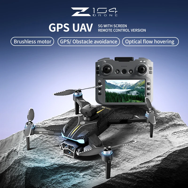 New Z104 RC Drone Cam Wide-angle 8K HD Professinal Dual Camera 4.5-inch screen remote control 360° Obstacle Avoidance Quadcopter
