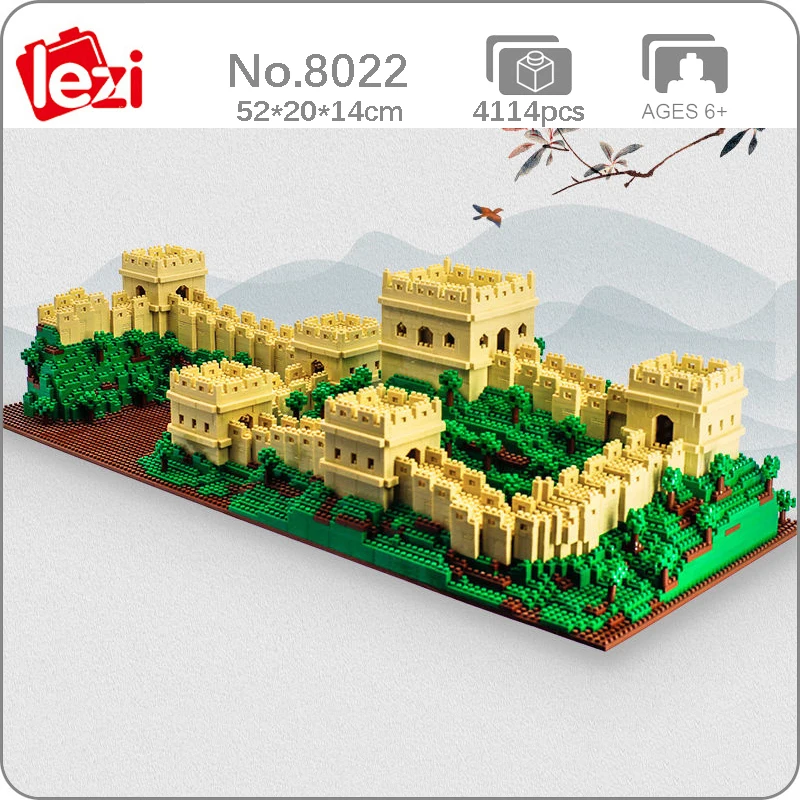 

Lezi 8022 World Architecture China The Great Wall Beacon Tower Model Mini Diamond Blocks Bricks Building Toy for Children no Box