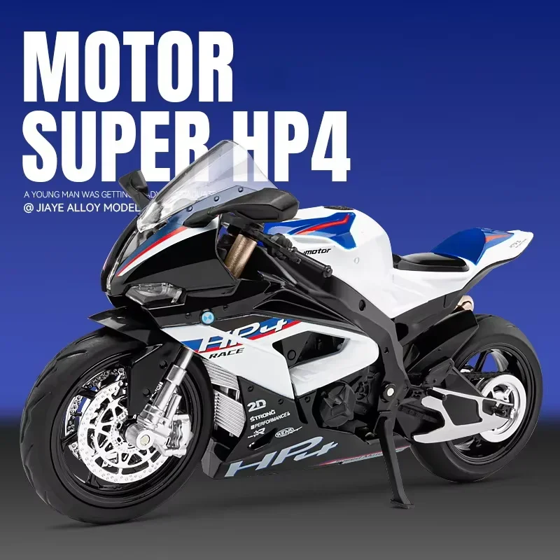 1:12 S1000RR HP4 Race Alloy Top luxury Sports Motorcycle Model Diecast Metal Road Racing Motorcycle Model Sound Light Kids Gifts 2