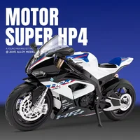 1:12 S1000RR HP4 Race Alloy Top luxury Sports Motorcycle Model Diecast Metal Road Racing Motorcycle Model Sound Light Kids Gifts 2