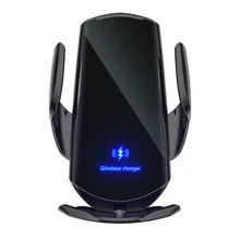 

Qi Automatic Clamping Fast Charging Car Phone Holder for iPhone 12 Pro 11 8 For Samsung Mobile Phone 15W Wireless Car Charger