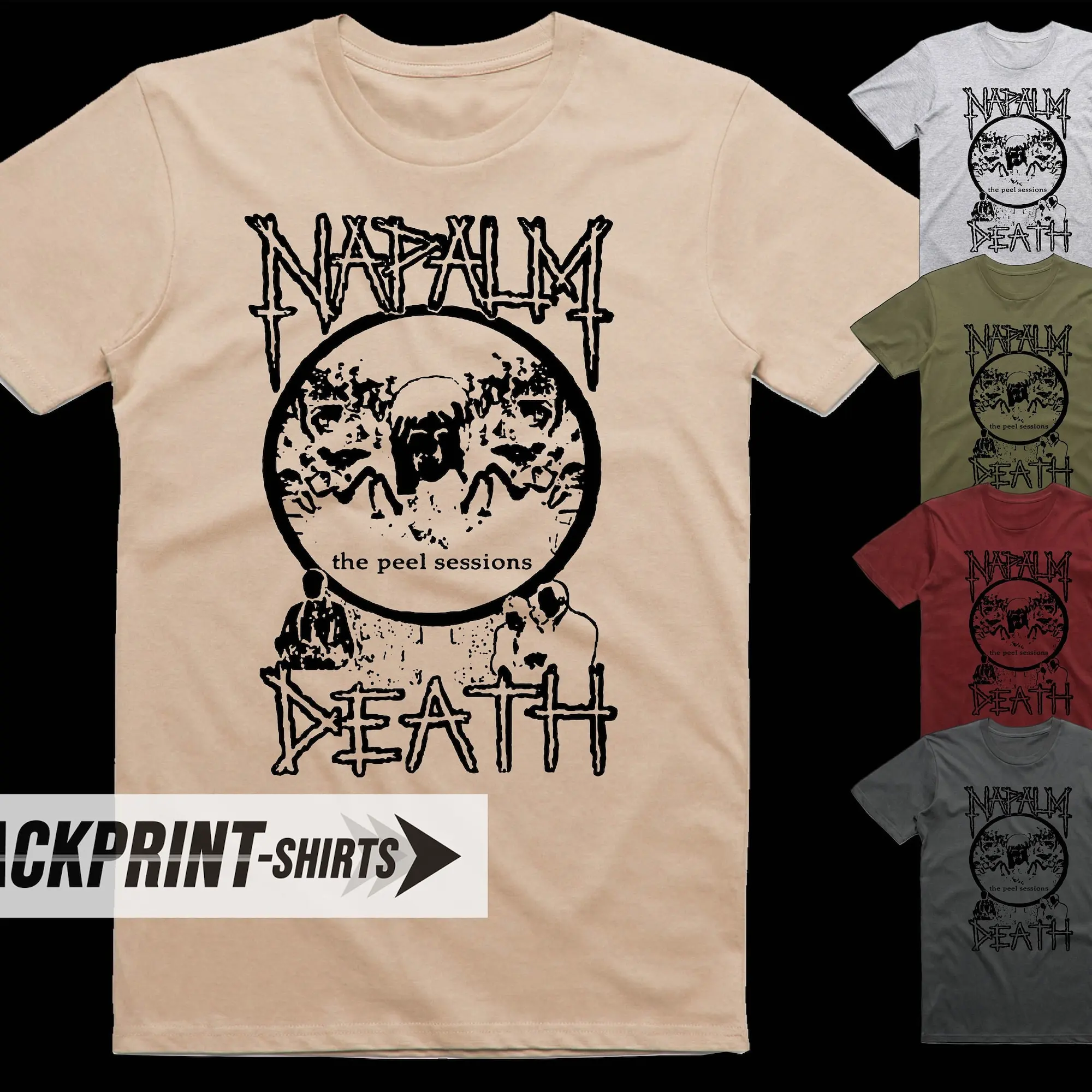 Napalm Death The Peel Sessions T Shirt Cotone Uomo Tutte Le Taglie S 5Xl 18 Colori Band Poster Album Cover
