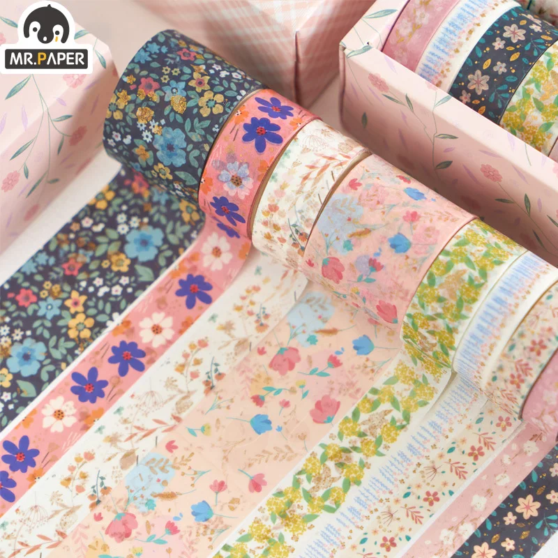 Mr Paper 8 Design 10 Rolled In Tape Gift Box Washi Tape Scrapbook DIY Decoration Creative Masking Tape Art Supplies Gift