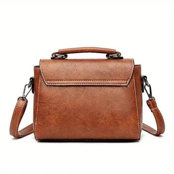 حقيبة كلاسيكية مربعة الشكل بقفل دوار، حقيبة كتف كلاسيكية للنساء حقيبة كروس يومية، محفظة سفر آمنة 5