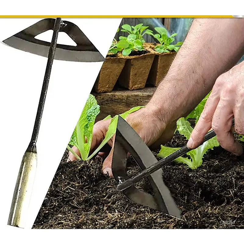 All-steel Hardened Hollow Hoe Handheld Weeding Rake Planting Vegetable Farm Garden Agriculture Ranch Tools Accessories