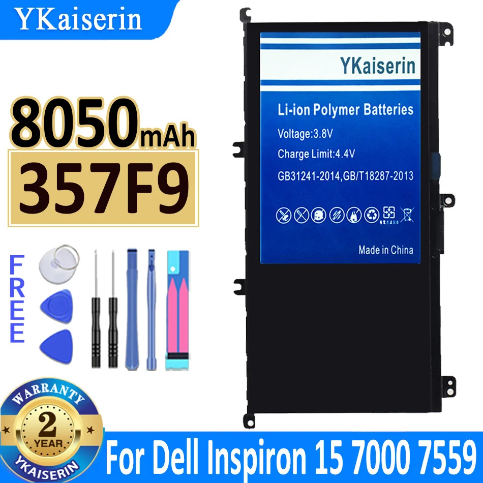 

357F9 Laptop Battery 8050mAh For Dell Inspiron 15 7559 7000 7557 7567 7566 5576 5577 P57F P65F INS15PD-1548B Battery 357F9