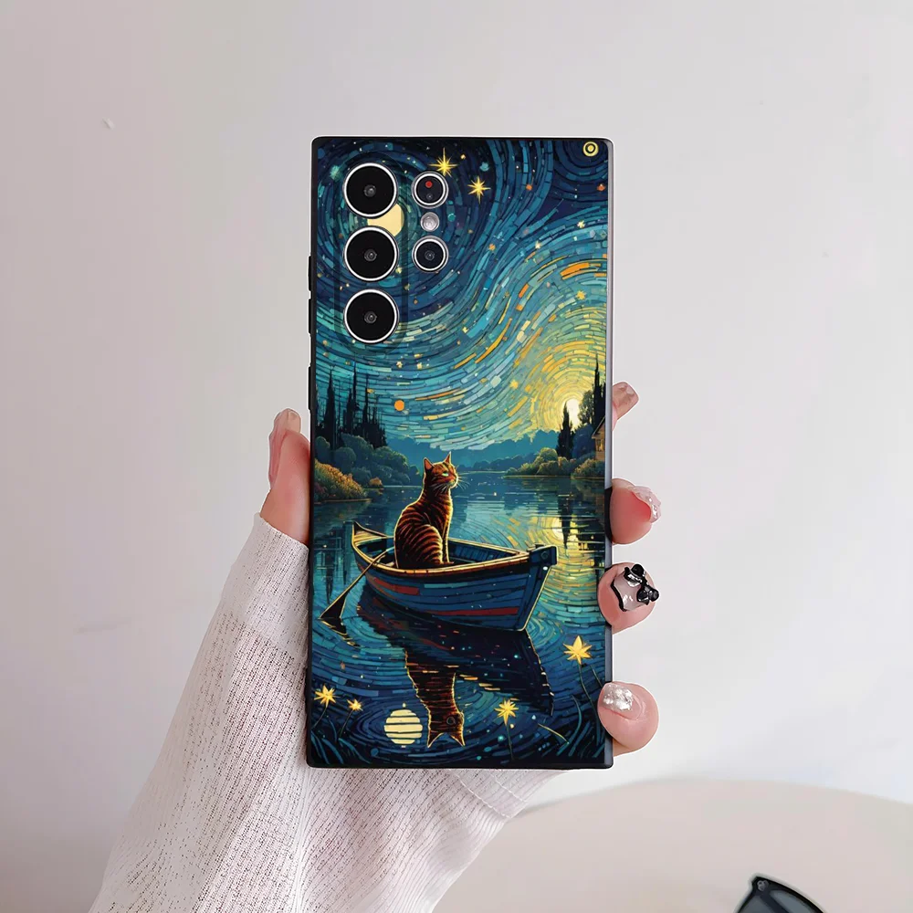 Van ART G-Gogh Cat-Themed Soft TPU Phone Case