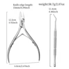2pcs cuticle pliers, professional stainless steel cuticle cutters Cuticle clippers, pedicure tools for nails and toe nails (silv 2