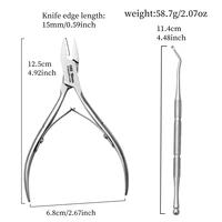 2pcs cuticle pliers, professional stainless steel cuticle cutters Cuticle clippers, pedicure tools for nails and toe nails (silv 2