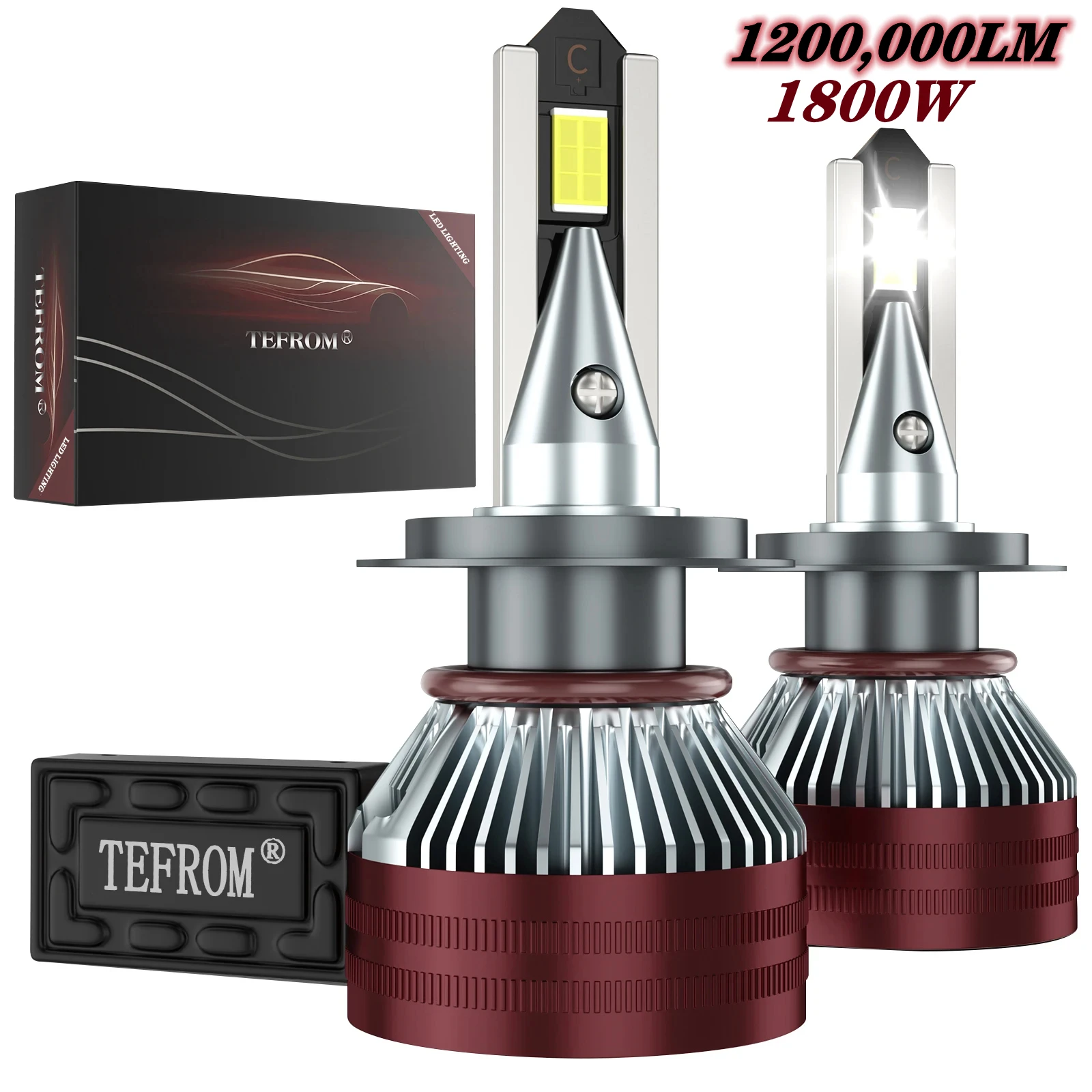 

6500K 1800W H7 H4 Led Car Headlights 4 Copper Tube H1 H8 H9 H11 Fog Light 12V Led Lights For Car Lamp HB3 H7 Led Headlight Bulb