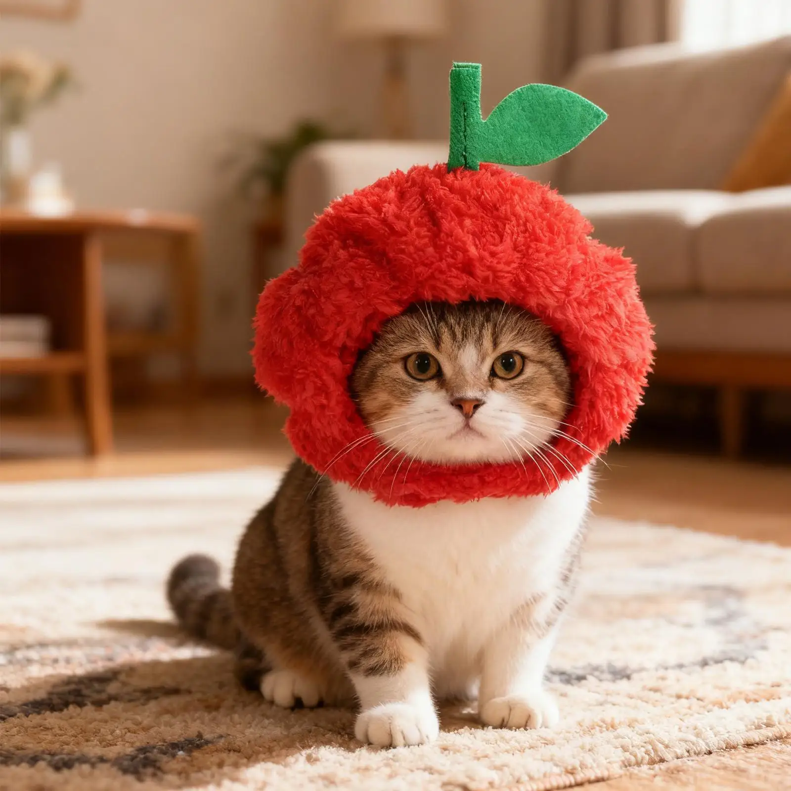 부드러운 플러시 애완 동물 고양이 머리 장식 따뜻한 모자 의상 조절 가능한 헤드밴드 고양이 개 사진 촬영 소품 크리스마스 할로윈