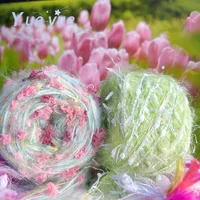 50g Garden Series Hand Mixed Knitting Yarn Green Flower Thread Handmade Crochet Stick Needle Woven Bag Hair Loop Yarn Gift Decor 1