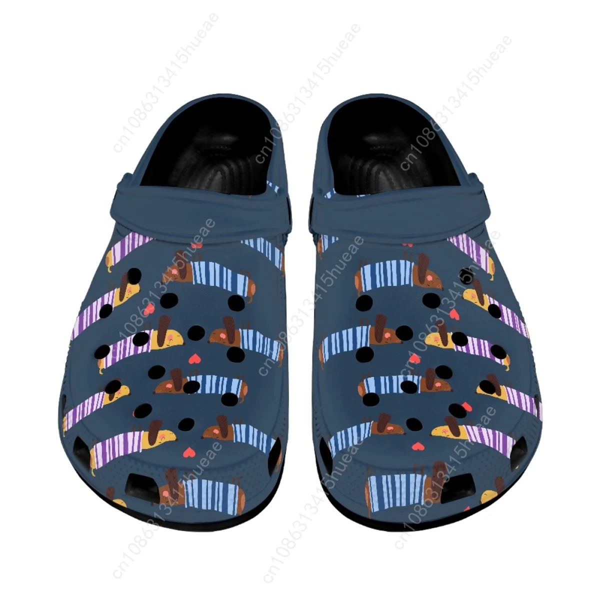 2023 Women Slippers Hole Shoes New Cartoon Dachshund Design Girl Beach Slides Light Home Sandals Female Outdoor Summer Zapatos