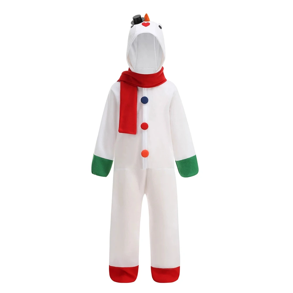 Generic Snowman Plush Bodysuit Costume for Children's Winter Parties