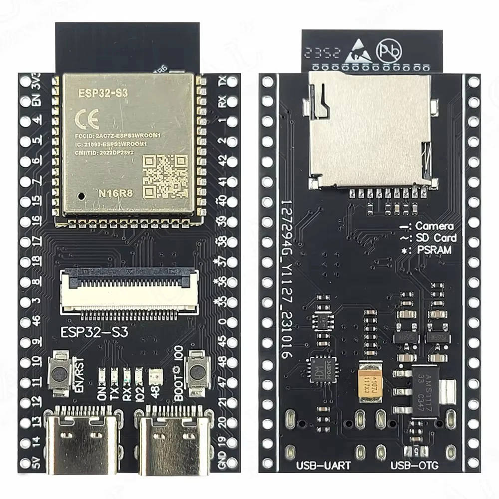 캠 개발 보드 2.4G 와이파이 BT 카메라 모듈, OV2640 OV5640, 8MB PSRAM, 16MB 플래시 ESP32-S3WROOM N16R8, ESP32 S3 N16R8