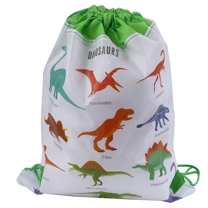 Dinosaur Gift Bag Non-woven Bag Backpack Kids Travel School Drawstring Bags