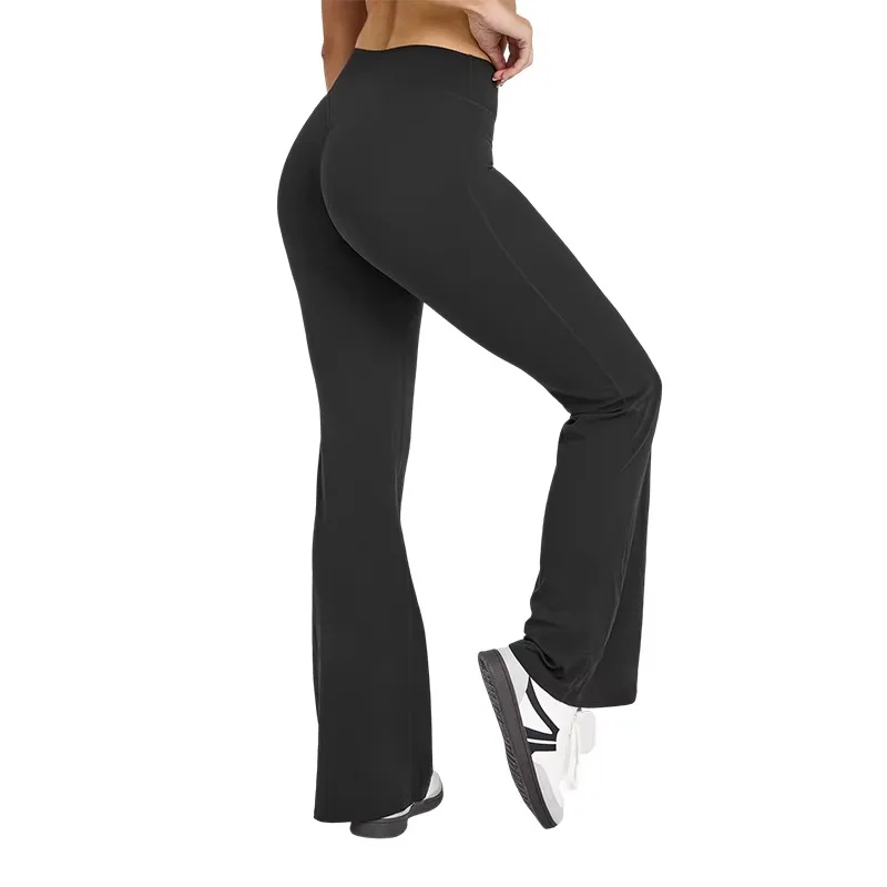 Sport-Fitness-Micro-Flare-Hose für Damen, atmungsaktiv, eng, nahtlos, Yoga-Anzug, hoch, Micro-Flare Hip-Lifting-Fitnesshose