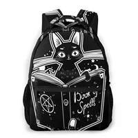 Black Witch's Cat Reading The Book of Dark Magic School Bag Girls Travel Bag Backpack with Multiple Using Women Backpacks 1