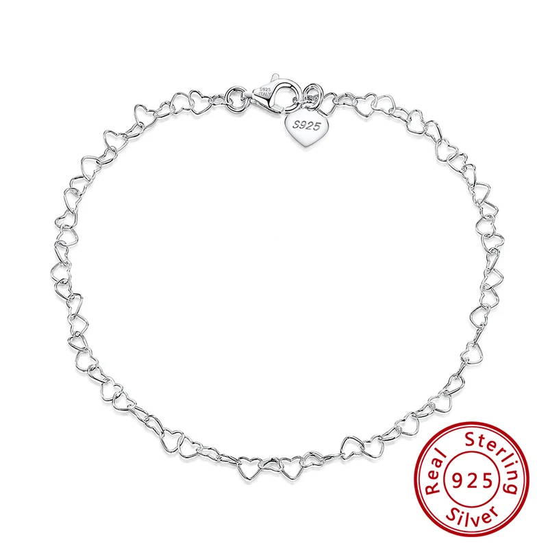 KISS MANDY 패션  3.5mm 롤로 하트 링크 체인 Anklet 조정 가능한..