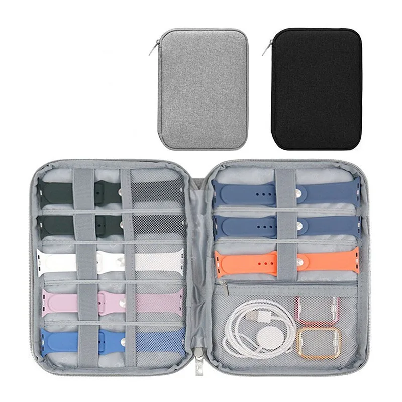 Watchband Box For Apple Watch Strap Case Data Cable Travel Smart Watch Wriststrap Storage Bag Box Watches Organizer