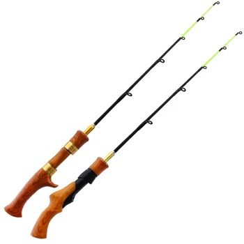 62cm Winter Ice Fishing Rod Portable Carbon Wooden Handle River Shrimp Carp Fishing Pole Winter Fish Tackle Outdoor Pesca 1