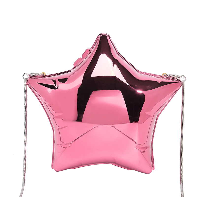 

Женские вечерние сумки акриловые в форме звезды для женщин, роскошные дизайнерские сумки и кошельки, новинка 2024, глянцевая мини-сумка через плечо с цепочкой