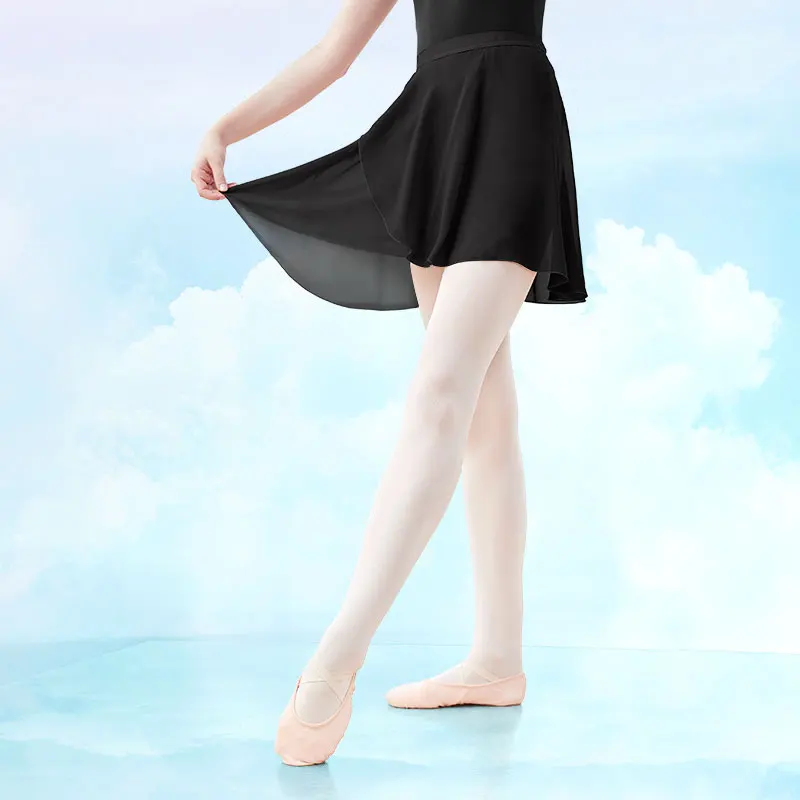 Women Ballet Skirt Women Ballet Skirt Black Chiffon Dance Skirt Girls Dance Wrap Semi-opaque Ballerina Adjustable Tie
