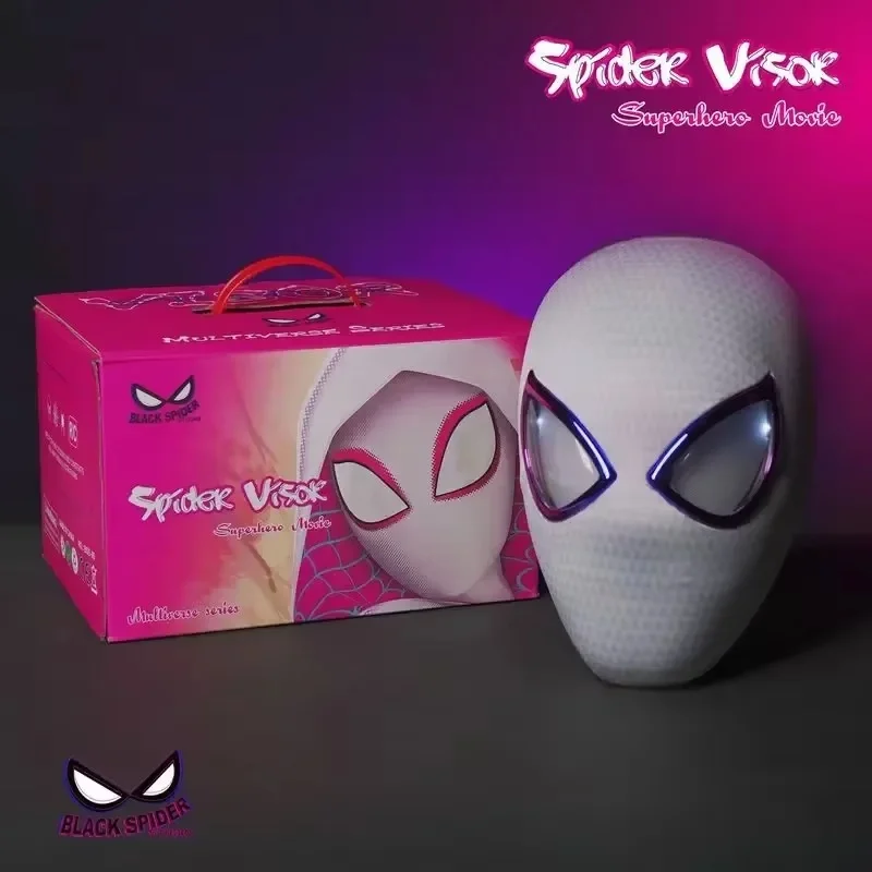 1:1 Miles Morales Mask With Movable Eyes Mascara Electric Gwen Spider-Man Helmet Ring Control Halloween Cosplay Mask Toys Gifts