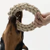 1pc Random Color Ring Woven Design Pet Chew Toy Dog Teeth Grinding Toy Dog Braided Knot Rope Chew Funny Toy 6