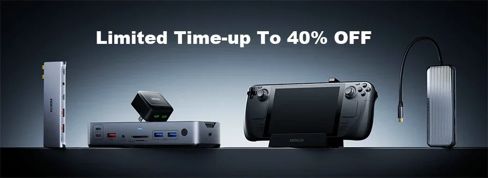 MOKiN 7 In 1 Docking Station C Hub Dual DisplayPort DP HDMI 4K60HZ VGA USB 2.0 Multiport Adapter For Laptop Book_voghion.com