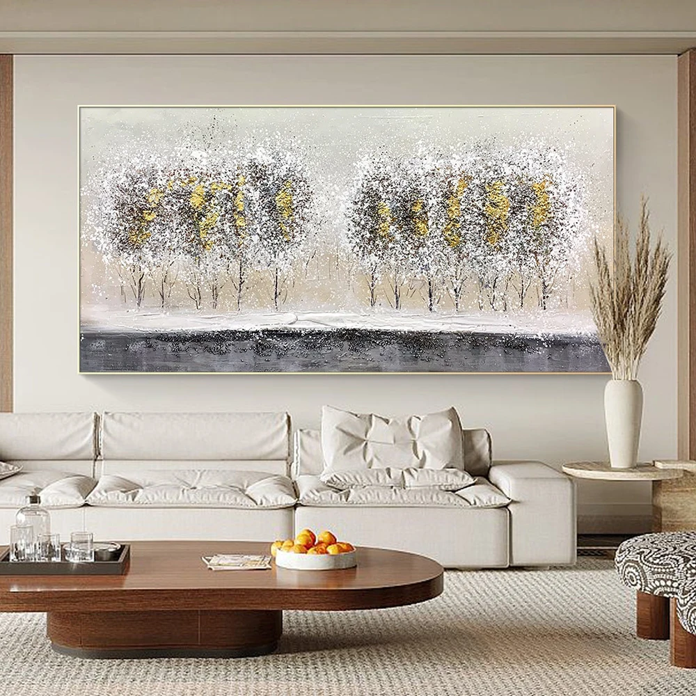 

Hand Painted Oil Painting Abstract Blossom Tree Oil Painting Blooming Colorful Tree On Canvas Original Plant Floral Artwork