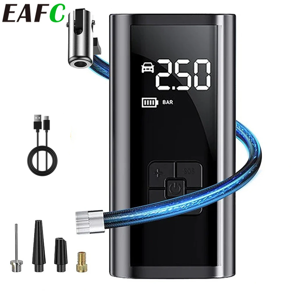 Pompe à Air sans fil pour voiture, compresseur d'air, gonfleur de boule de pneu, lumière Led, gonfleur de pneus électrique 150Psi pour voitures, motos, vélos