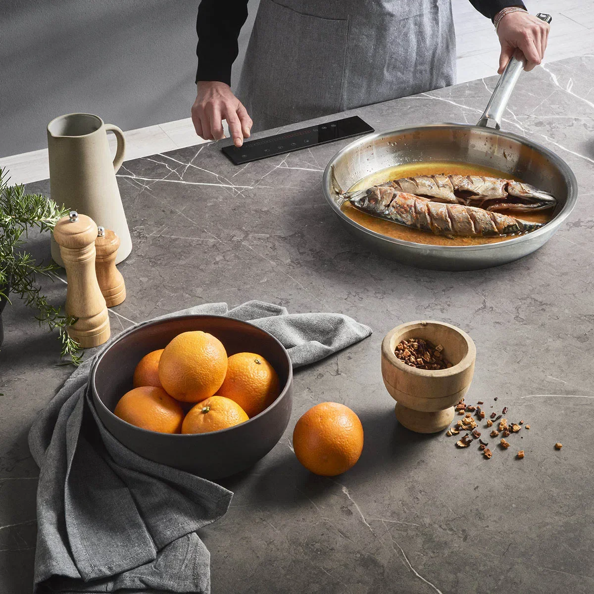 Hidden Induction Cooktop Invisible Built-In Ceramic Stove Hob under Granite Stov