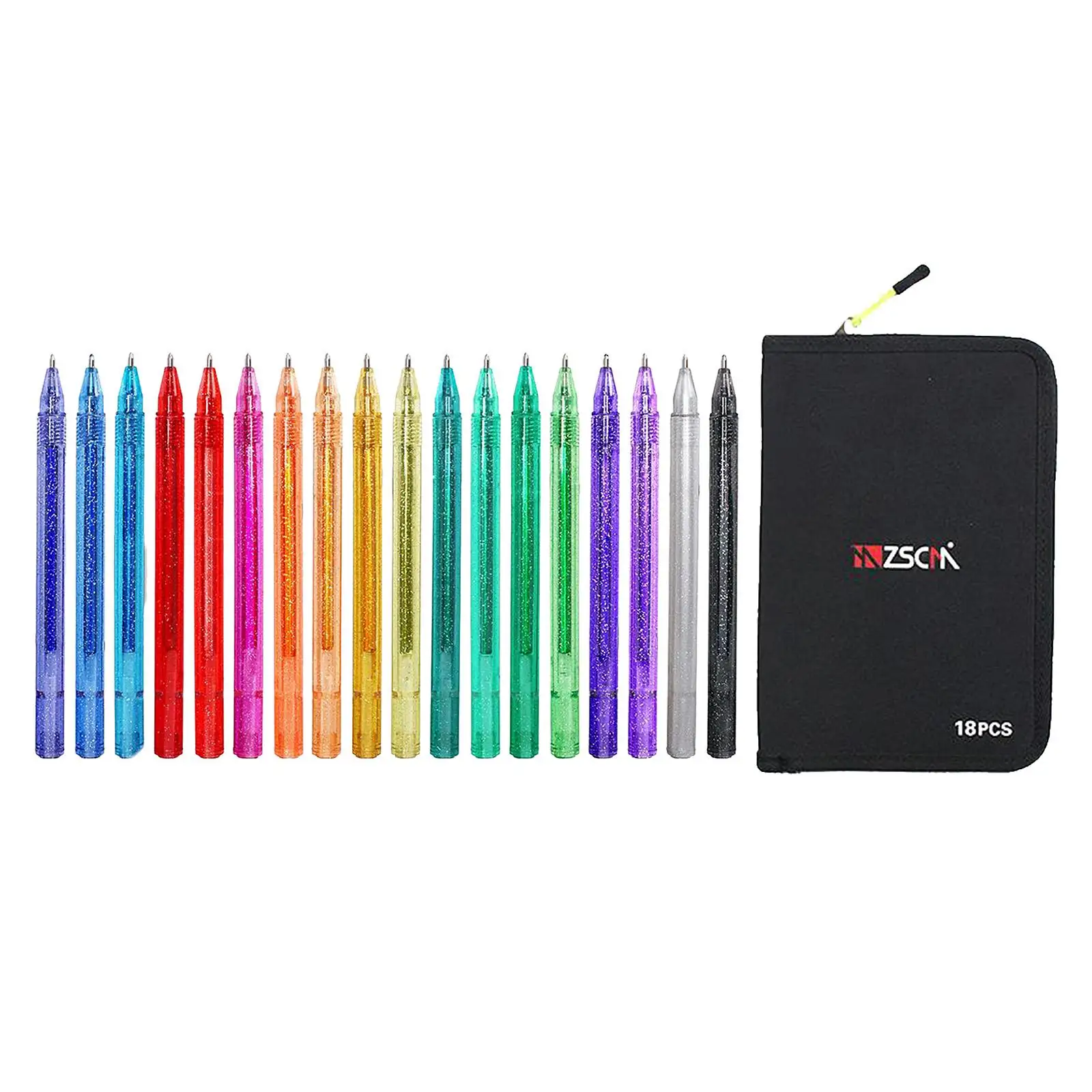 18x Neon Pen Marker Pen with Carry Case - Gel Refills Pens Drawing