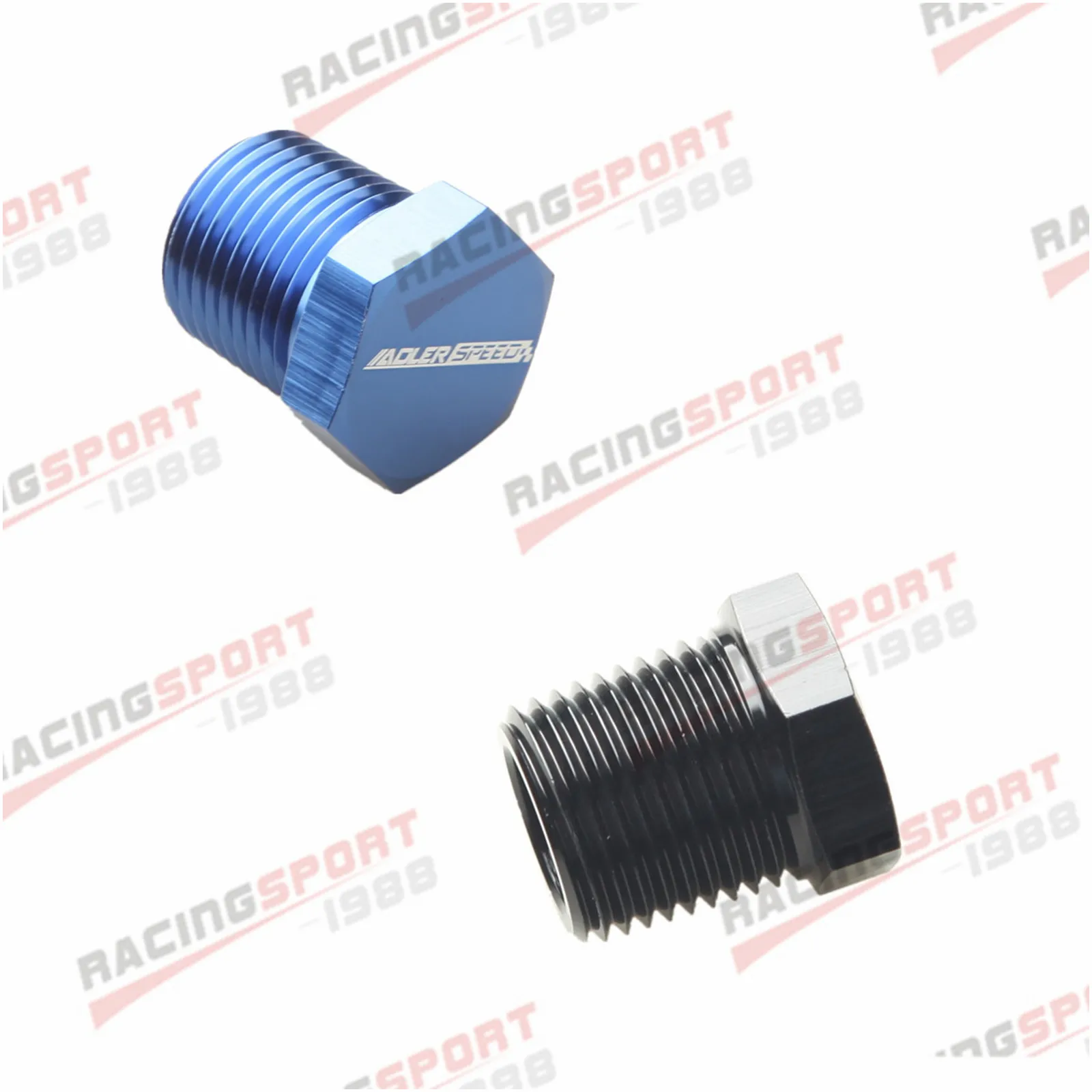 

1/8'' NPT Plug Fitting Hex Head Plug Fuel Adapter Aluminum Alloy Blue/Black