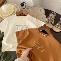 T-shirt à manches courtes pour garçons, chemise de base de sport décontractée, t-shirts College simples pour tout-petits, document solide, col rond, vêtements d'été, Y-80-120cm 4
